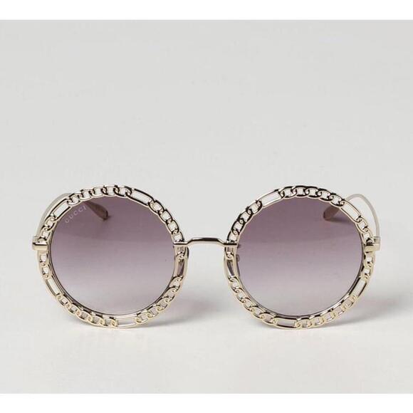 NWT Gucci GG1113S-002-53 Gold Round 53mm Sunglasses main image 4